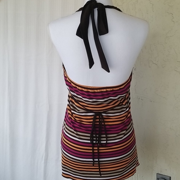 Vintage BCX Striped Halter Top Sz L. EUC - Picture 2 of 5